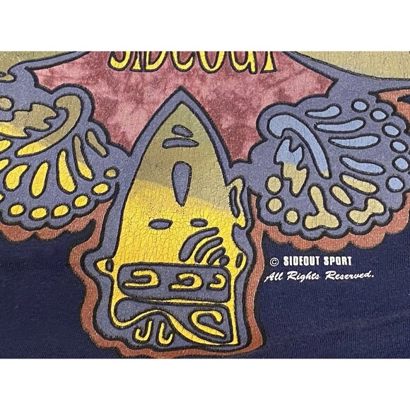 VTG 90s Sideout Single Stitch Surf Beach 2 Side Graphic T Shirt Mens XL USA Fade - Picture 7 of 16